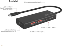 ICY BOX IB-HUB1436-CPD 4-Port USB 3.2 HUB 100W (2xUSB-C + 2x USB-A)