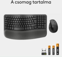 Logitech Wave Keys + Lift Wireless Billentyűzet és Egér US - Grafitszürke