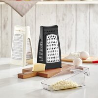 Iris L-00667 Idea Rozsdamentes acél reszelő tartállyal - Fekete / Ekrü