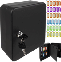 Malatec 22631 Kulcszáras 30 kulcsos Kulcstartó doboz bilétákkal - Fekete