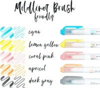 Zebra Mildliner Brush Friendly 0,5-4,0 mm kétvégű dekormarker - Vegyes színek (5 db / csomag)