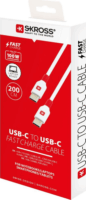 Skross USB-C-200 USB-C Apa - USB-C Apa 2.0 Adat És Töltőkábel 2m - Szürke