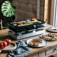 Rommelsbacher RCP Pizza Raclette Elektromos Asztali Grillsütő 1800 Watt - Fekete