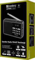 Sandberg Bluetooth hordozható FM Rádió - Fekete