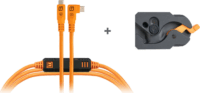 Tether Tools Optima 10G USB-C apa - USB-C apa 90° 3.2 Adatkábel 4.6m - Narancssárga