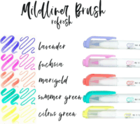 Zebra Mildliner Brush Refresh 0,5-0,7mm kétvégű dekormarker - Vegyes színek (5 db / csomag)