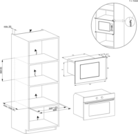 Candy CA38FL7N25WXB Beépíthető Mikrohullámú Sütő 25L 850W - Fekete