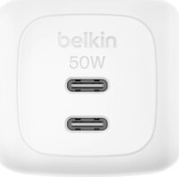 Belkin Dual USB-C PD PPS Gyorstöltő 1m Kábellel 50W - Fehér