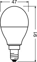 Osram Star+ LED Kisgömb izzó 5W 470lm 2700K E14 - Meleg fehér