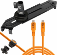 Tether Tools Optima 10G USB‑C Apa - USB‑C adatkábel univerzális tablet tartóval 1,8m - Narancssárga