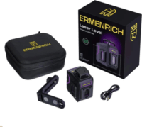 Ermenrich 84654 LV20 Pro Akkumulátoros Keresztlézeres szintező max 30m - Fekete