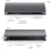 Satechi ST-UCT4DM Thunderbolt 4 USB-C Laptop Dokkoló Állomás 90 Watt