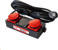 Holzmann ALA2 230V Kompakt Műhely Elosztódoboz 2 aljzatos - Fekete/Piros