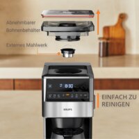 Krups KT 8428 Grind Aroma XL Thermo Filteres Kávéfőző 1000 Watt - Fekete / Ezüst