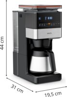 Krups KT 8428 Grind Aroma XL Thermo Filteres Kávéfőző 1000 Watt - Fekete / Ezüst