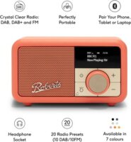 Roberts Radio Revival Petite 2 Bluetooth hordozható FM / DAB+ Zsebrádió - Narancssárga