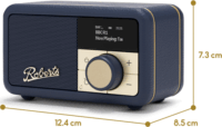 Roberts Radio Revival Petite 2 Bluetooth hordozható FM / DAB+ Zsebrádió - Éjkék