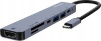 Savio AK-82 Multifunkciós 7-port USB-C HUB - Fekete