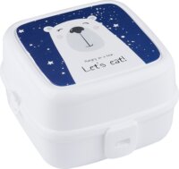 IRIS G-400 Porky Műanyag Gyerek ételes doboz kanállal és villával 2L - Vegyes színek