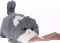 Interaktív pislogó plüss cica hangokkal - Szürke