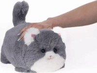 Interaktív pislogó plüss cica hangokkal - Szürke