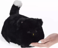 Interaktív pislogó plüss cica hangokkal - Fekete