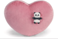 Nici Green Love panda szívalakú plüsspárna pandával