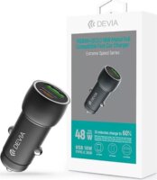 Devia ST112766 Extreme Speed Series USB-C + USB-A Autós gyorstöltő 30W - Fekete