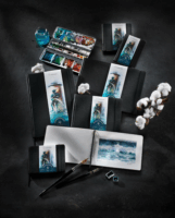 Hahnemühle 60 lapos 19,5x19,5cm Akvarell könyv - Fekete