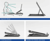 ACT AC8145 Összecsukható / Állítható 15.6" Laptop Asztali Állvány - Sötétszürke