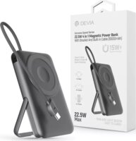 Devia ST112834 4in1 Extreme Speed Magnetic Powerbank / Állvány 10000 mAh 22,5W - Szürke