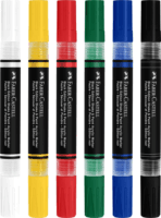 Faber-Castell Black Edition Shake&Paint Kétvégű akrilfilctoll készlet - Vegyes színek (6 db / csomag)