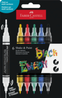 Faber-Castell Black Edition Shake&Paint Kétvégű akrilfilctoll készlet - Vegyes színek (6 db / csomag)