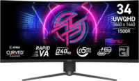 MSI 34" 346CQRF X24 21:9 UWQHD Rapid VA Ívelt Gaming Monitor - Fekete