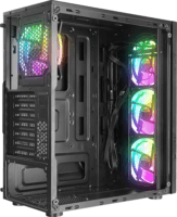 Everest CREST V1 Midi Torony Számítógépház + 4db 120mm RGB ventilátor - Fekete