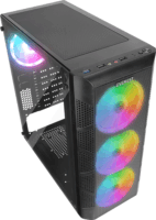 Everest CREST V1 Midi Torony Számítógépház + 4db 120mm RGB ventilátor - Fekete