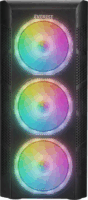 Everest CREST V1 Midi Torony Számítógépház + 4db 120mm RGB ventilátor - Fekete