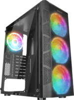 Everest CREST V1 Midi Torony Számítógépház + 4db 120mm RGB ventilátor - Fekete