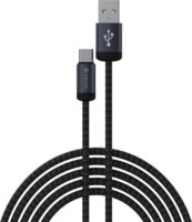 Devia ST108011 Gracious Series USB-A Apa - USB-C Apa Adat és töltőkábel 10 Watt 1m - Fekete