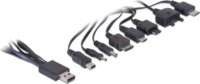 Delock 82442 8 in 1 USB-s 2.0 Töltő kábel - Fekete (0,1m)