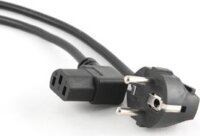 Gembird 220V hálózati tápkábel 90 fokos L csatlakozóval 1.8m - Fekete