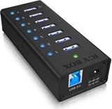 RaidSonic Icy Box 7xPort USB 3.0 Hub fekete