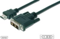 Assmann HDMI M - DVI-D (18+1) M Adapterkábel Fekete 2m