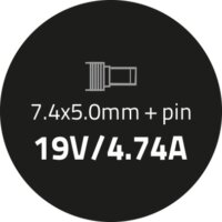 Qoltec Notebook Power Supply for HP Compaq 90W | 19V | 4.74 A | 7.4x5.0+pin