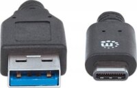 Manhattan 353373 USB 3.1 Type-C M - USB 3.0 M Adatkábel 1m - Fekete