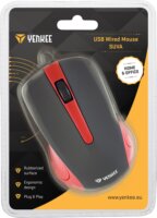 Yenkee YMS 1015 RD Vezetékes USB Egér Fekete-Piros