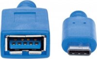 Manhattan 353540 USB 3.1 Type-C M - USB 3.0 F Adatkábel 0.15m - Kék